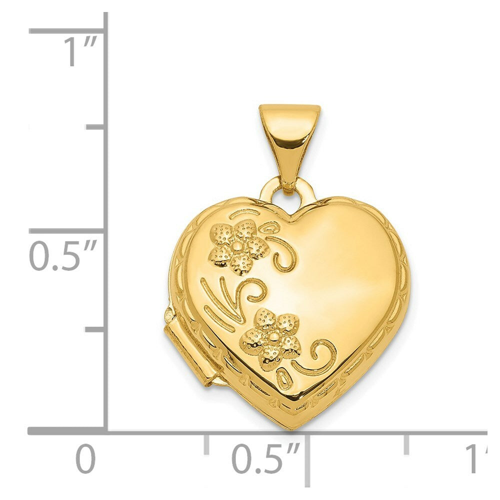 14K Yellow Gold Reversible Heart Locket 21x16mm