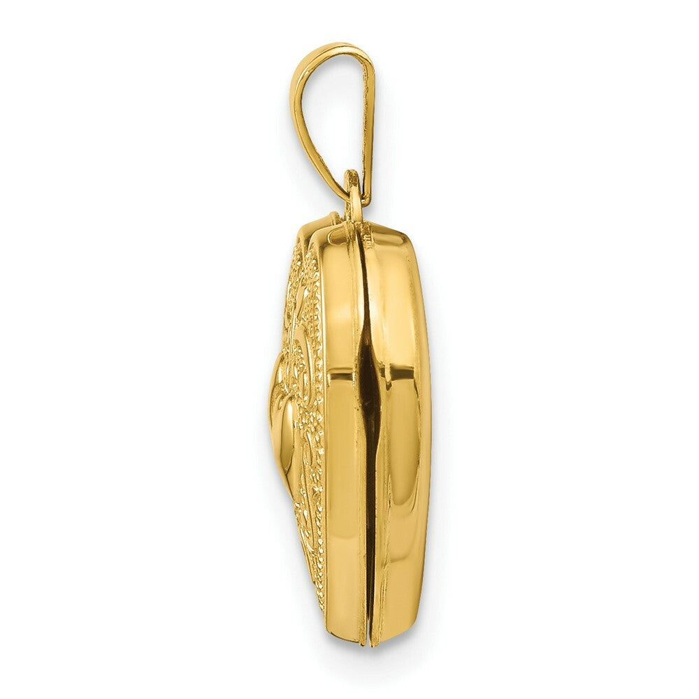 14K Yellow Gold Heart Locket 20x15mm