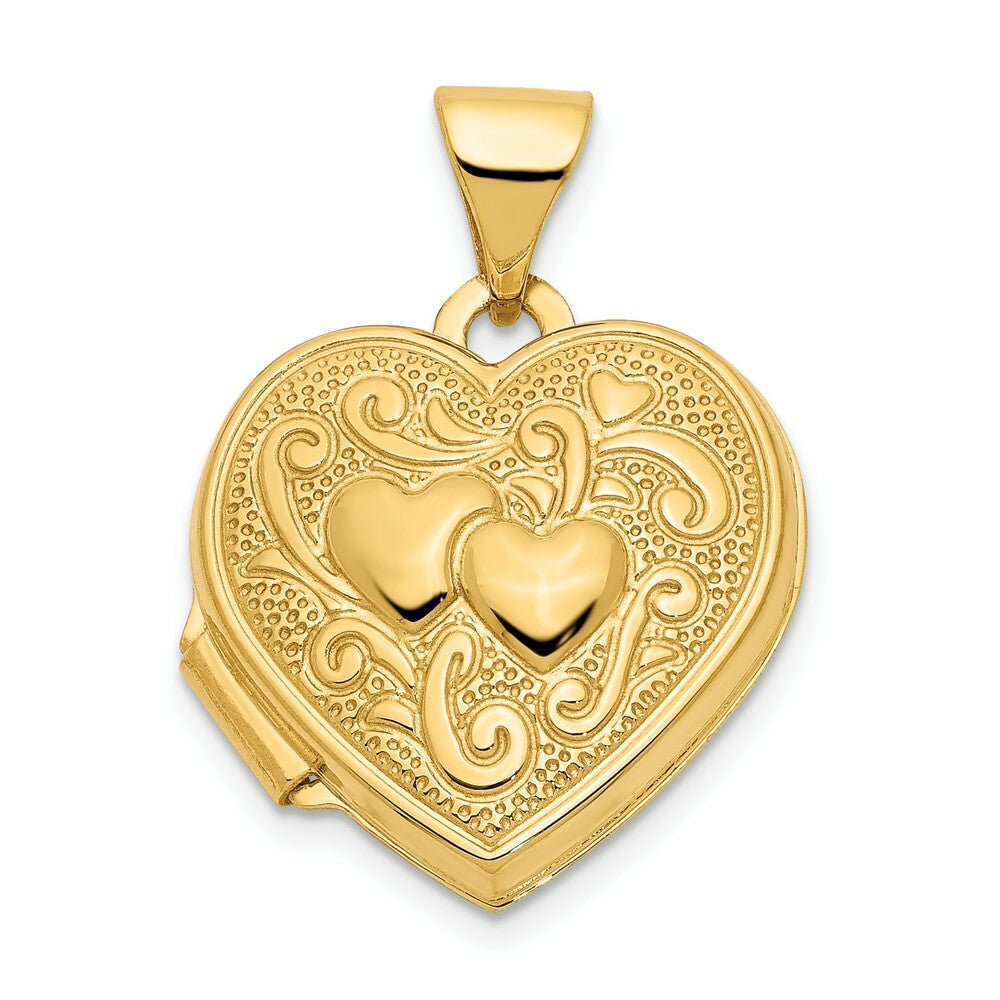 14K Yellow Gold Heart Locket 20x15mm
