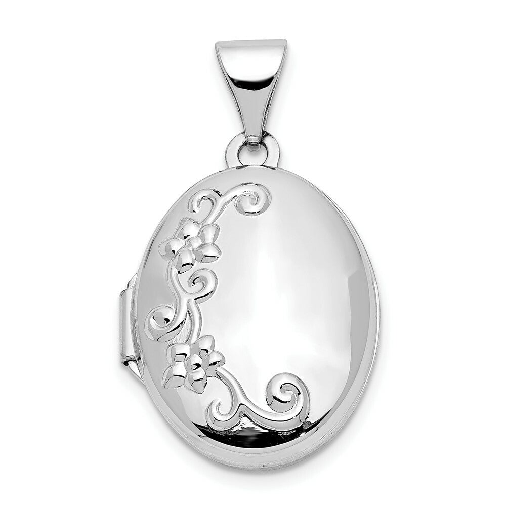 14K White Gold Locket 24x17mm