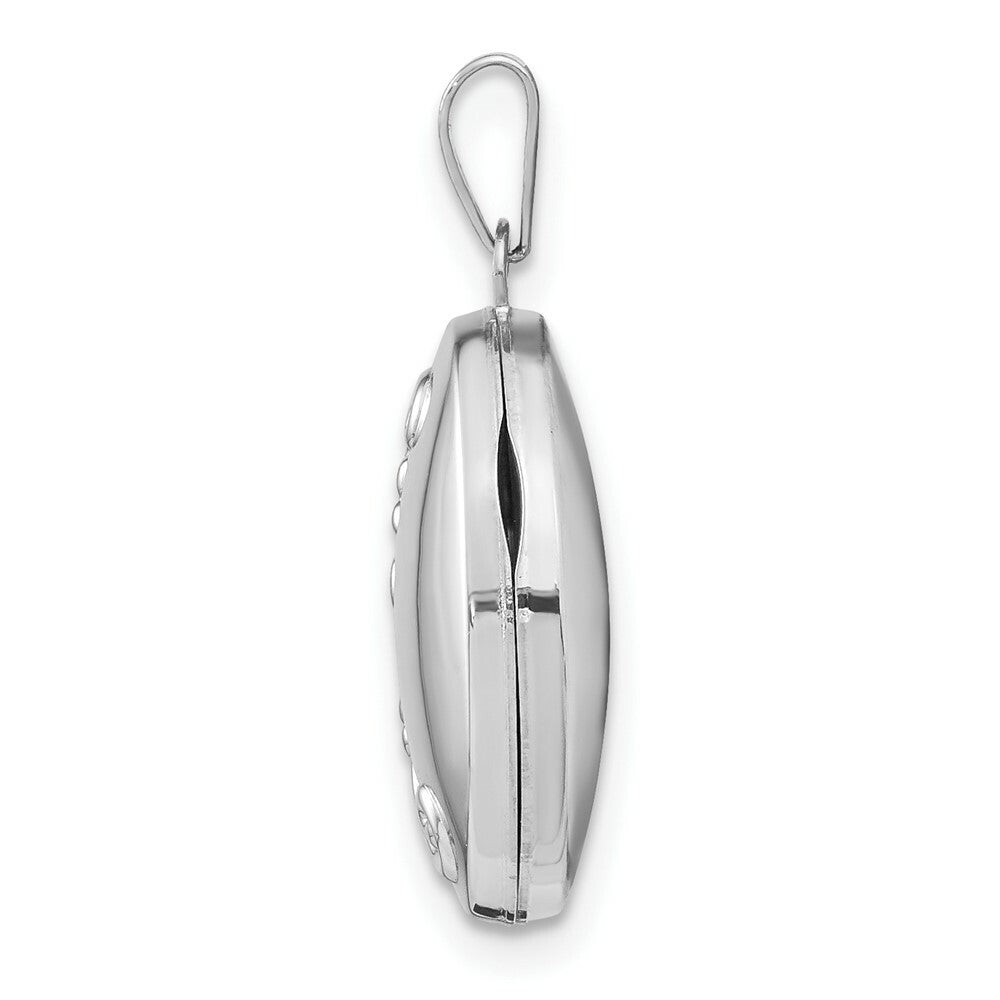 14K White Gold Locket 24x17mm