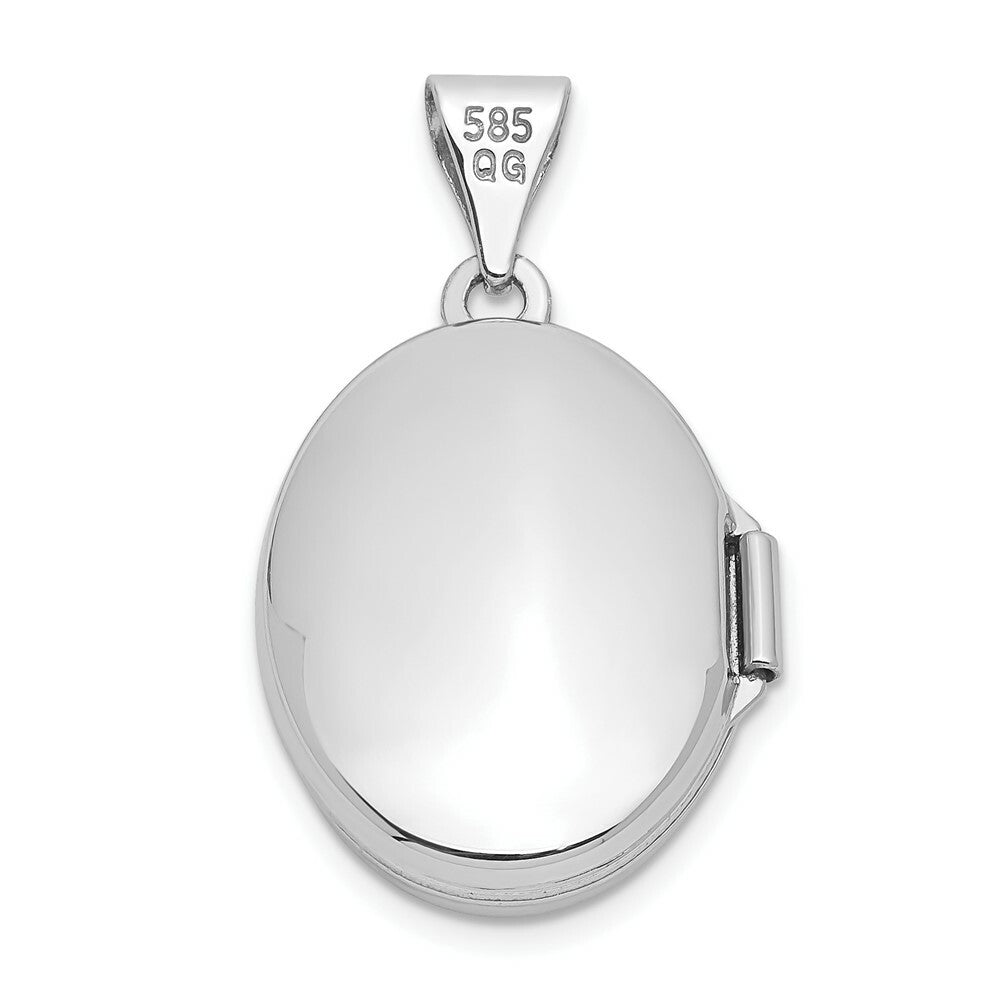 14K White Gold Locket 24x17mm