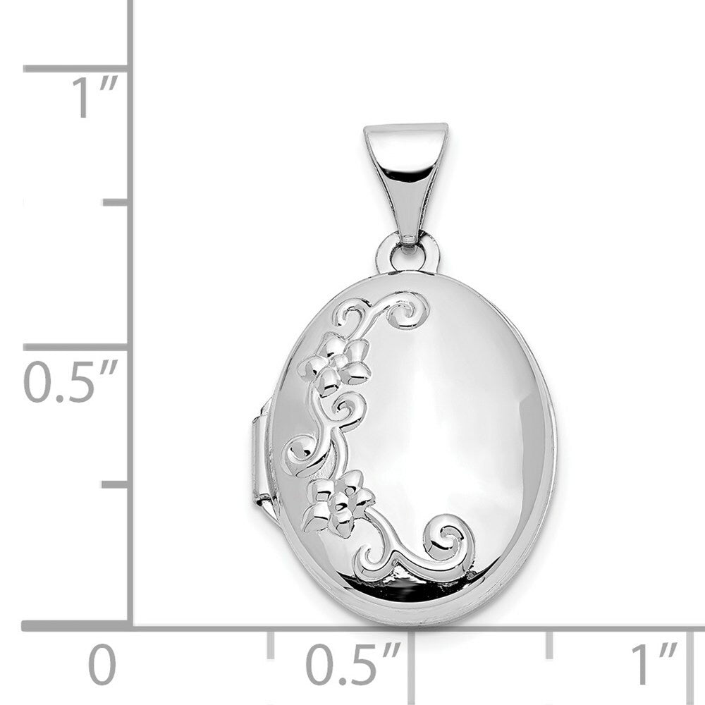 14K White Gold Locket 24x17mm