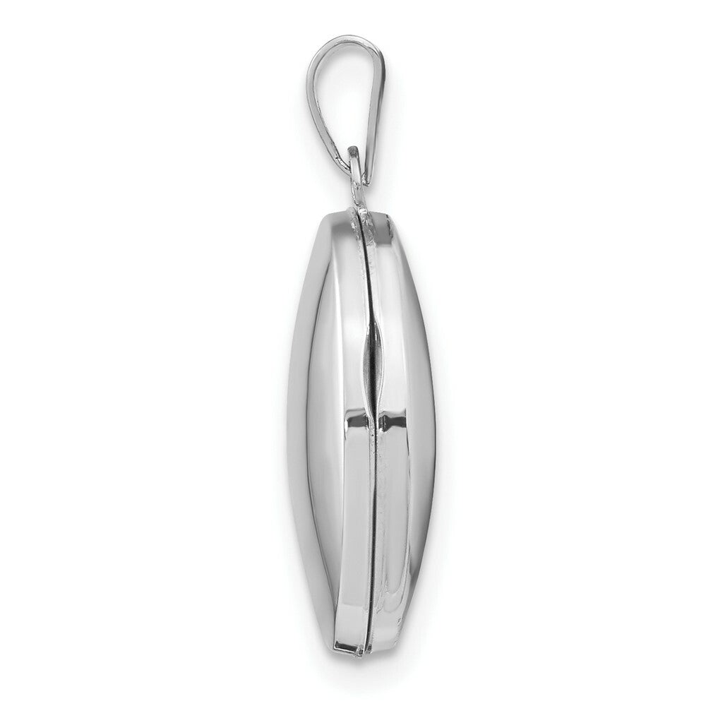 14K White Gold Polished Locket 25x17mm