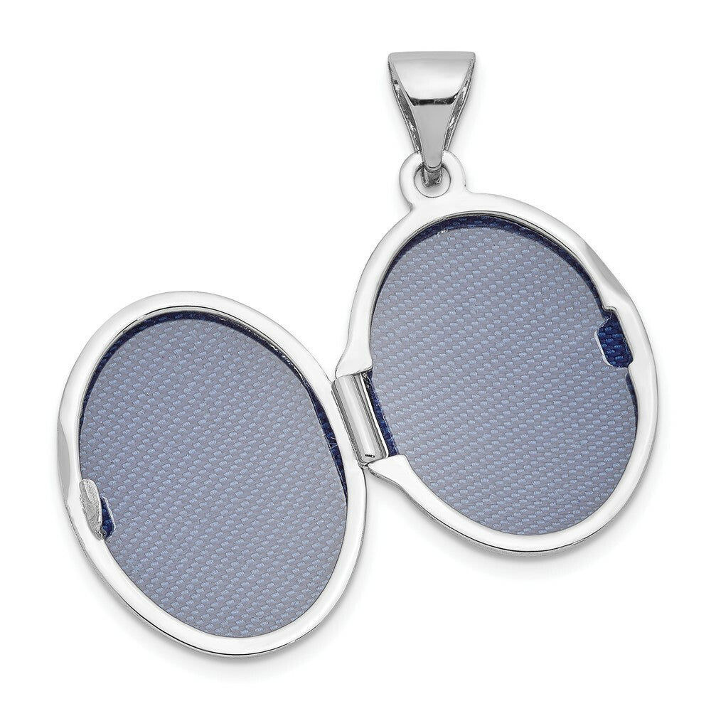 14K White Gold Polished Locket 25x17mm