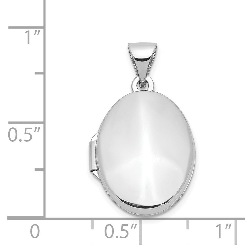 14K White Gold Polished Locket 25x17mm
