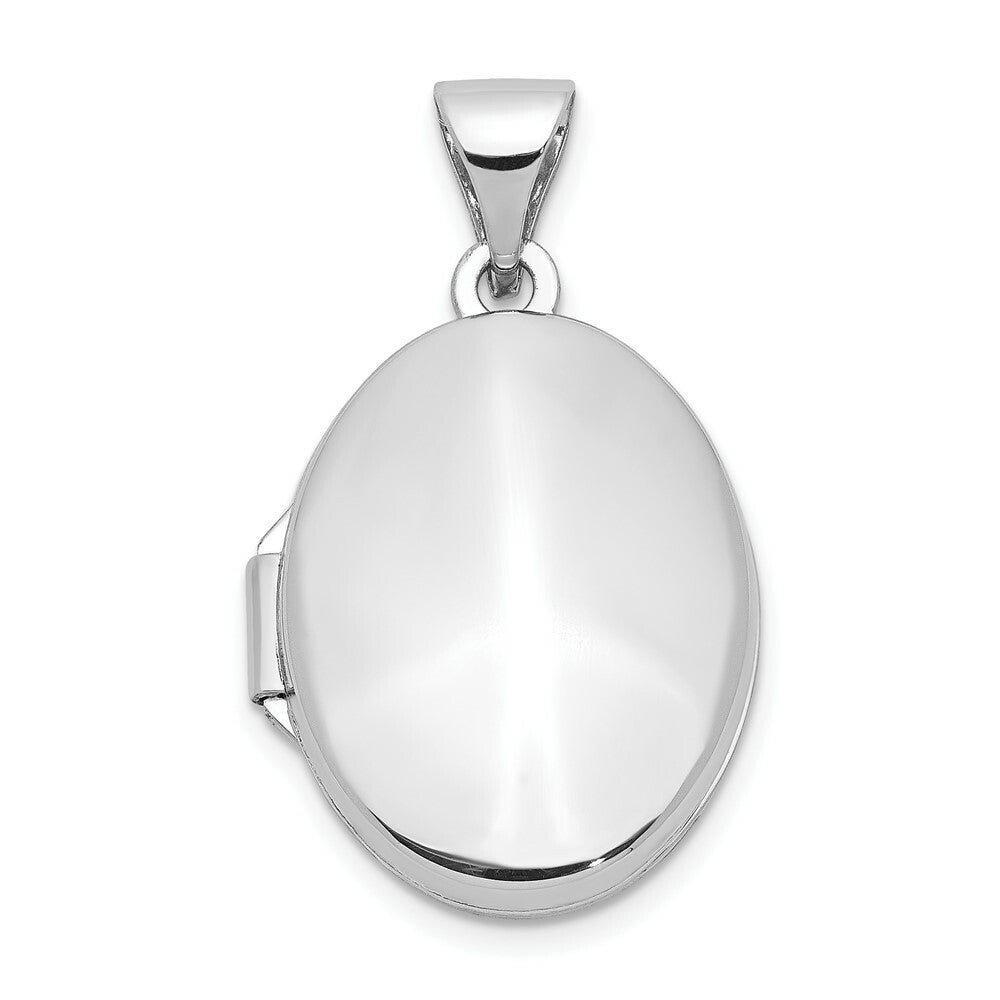 14K White Gold Polished Locket 25x17mm