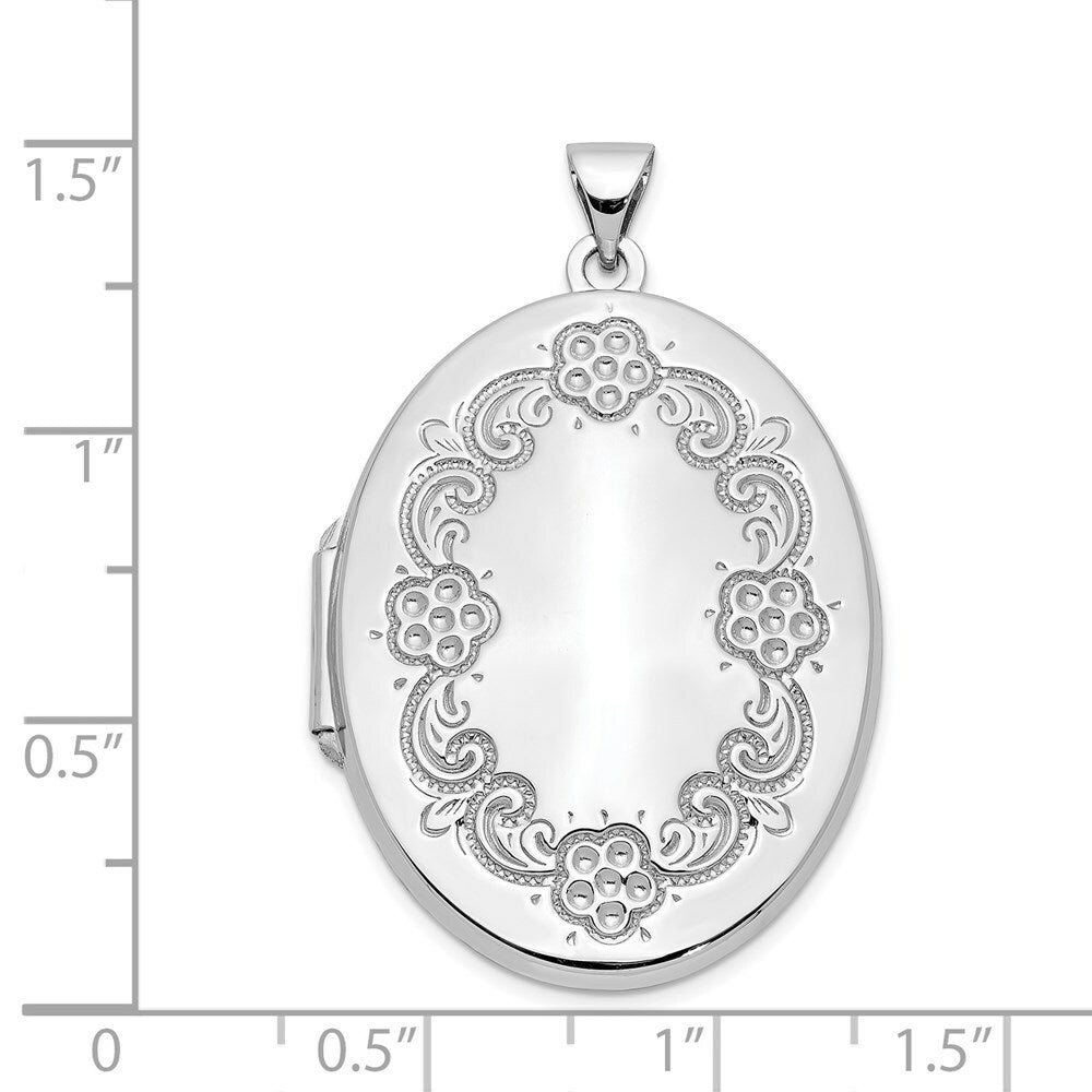 14K White Gold Locket 42x32mm