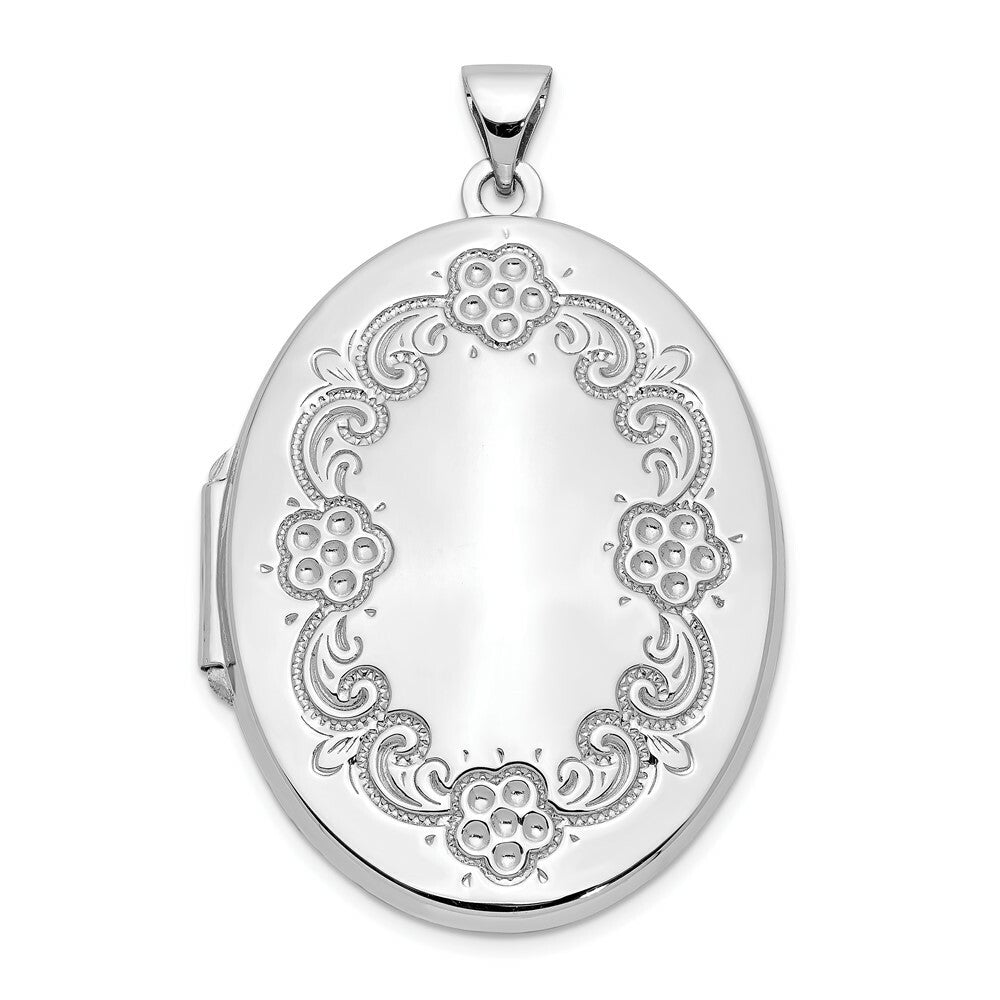 14K White Gold Locket 42x32mm