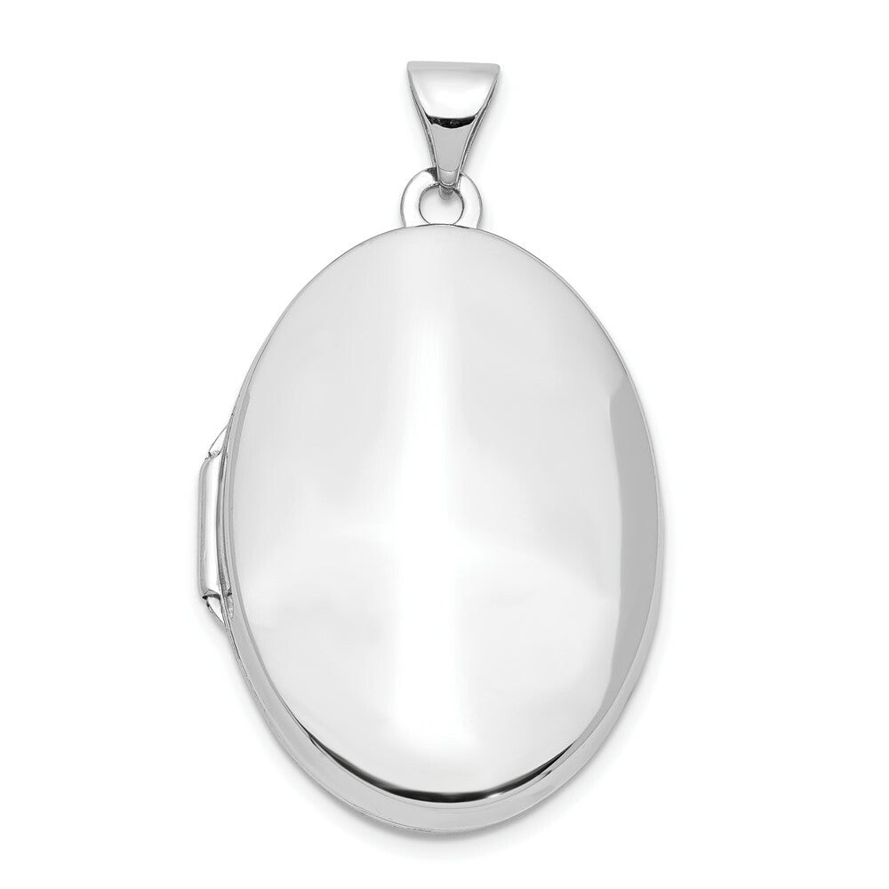 14K White Gold Polished Domed Locket 34x26mm