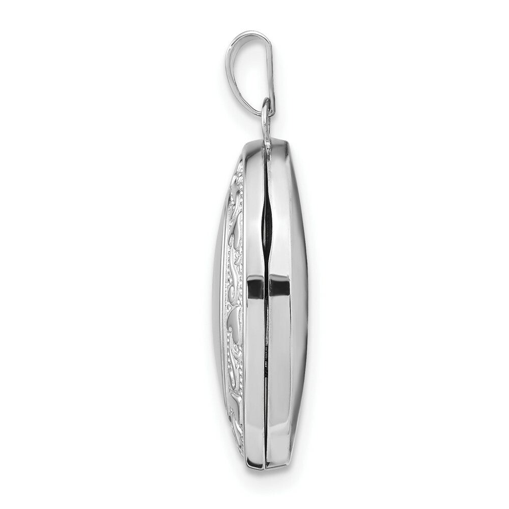 14K White Gold Oval Locket 30x21mm