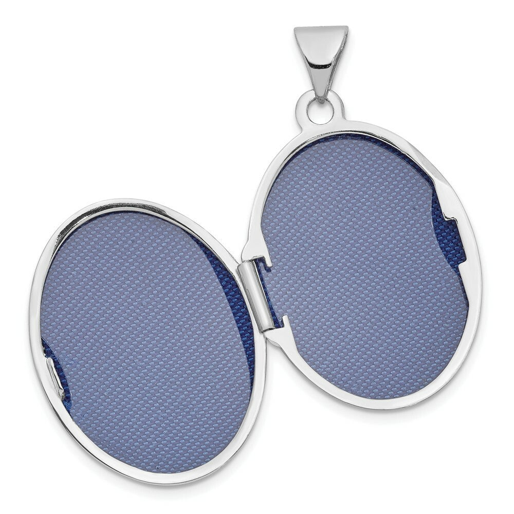14K White Gold Oval Locket 30x21mm