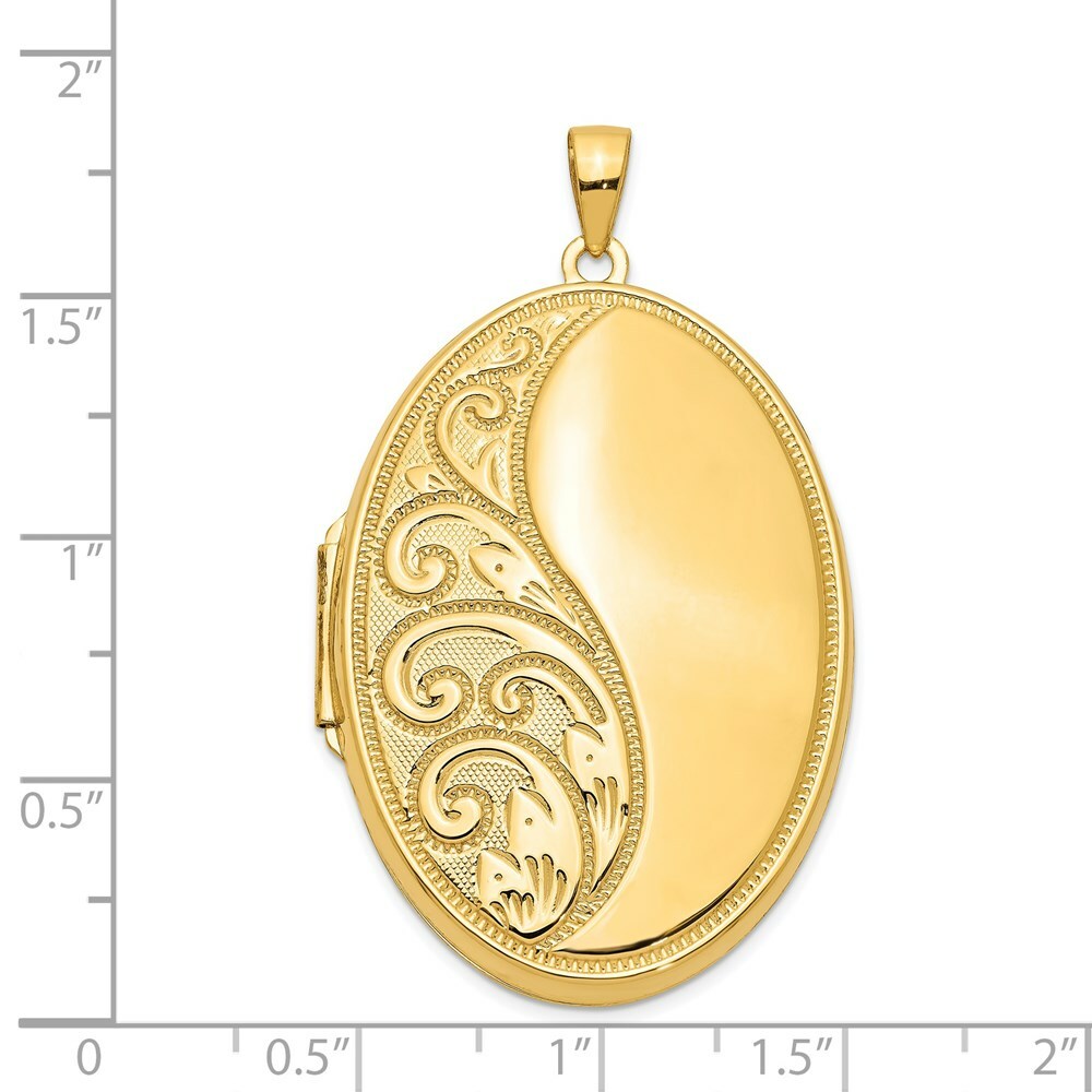 14K Yellow Gold Oval Heavy Weight Locket 48x38mm