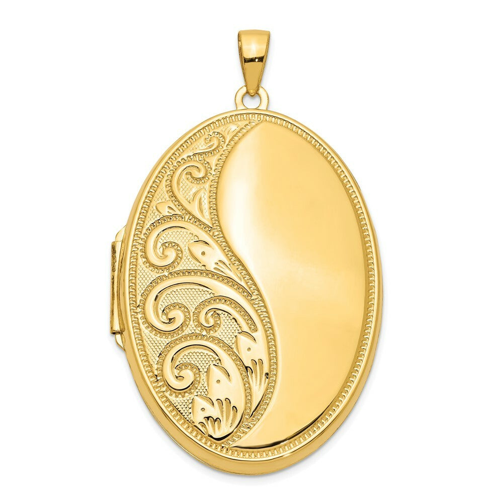 14K Yellow Gold Oval Heavy Weight Locket 48x38mm