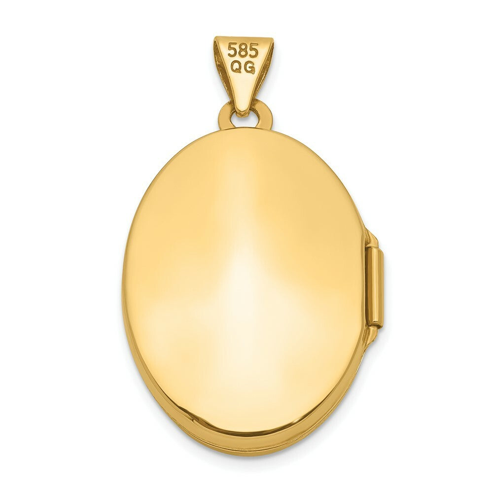 14K Yellow Gold Oval Locket 30x21mm