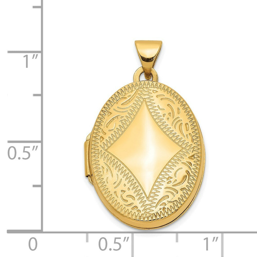 14K Yellow Gold Oval Locket 30x21mm