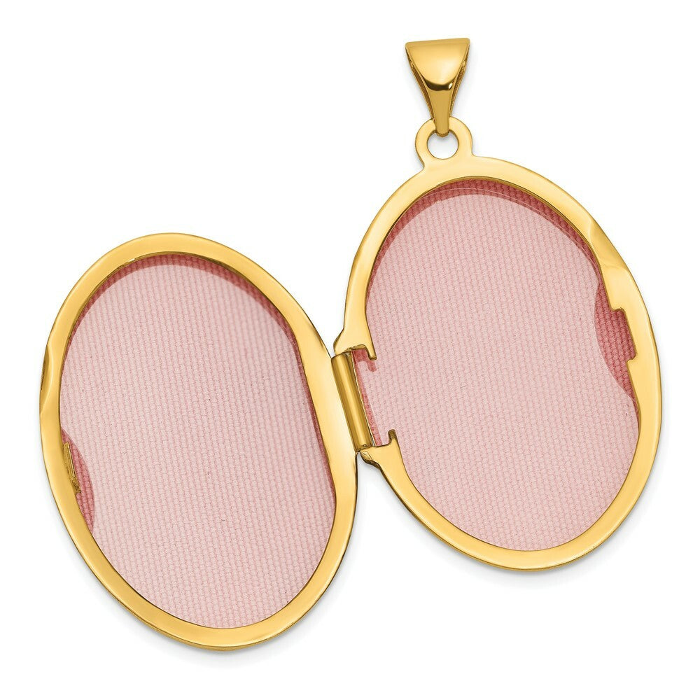 14K Yellow Gold Scroll Oval Locket 34x26mm