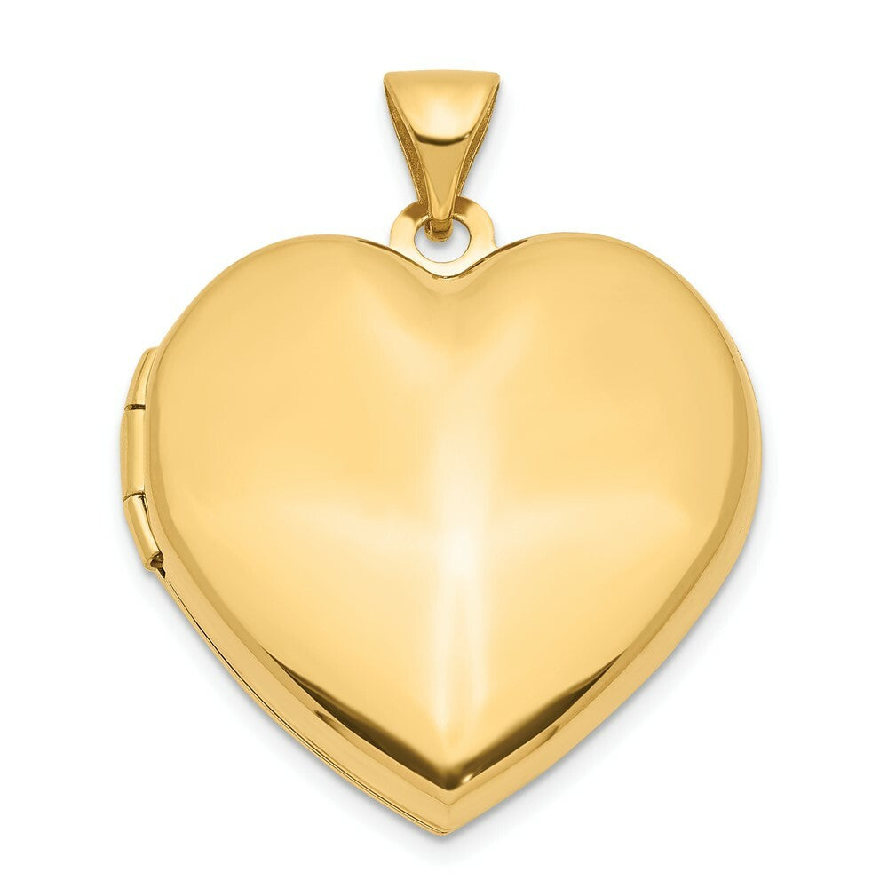 14K Yellow Gold Plain Heart Family Locket 26x21mm