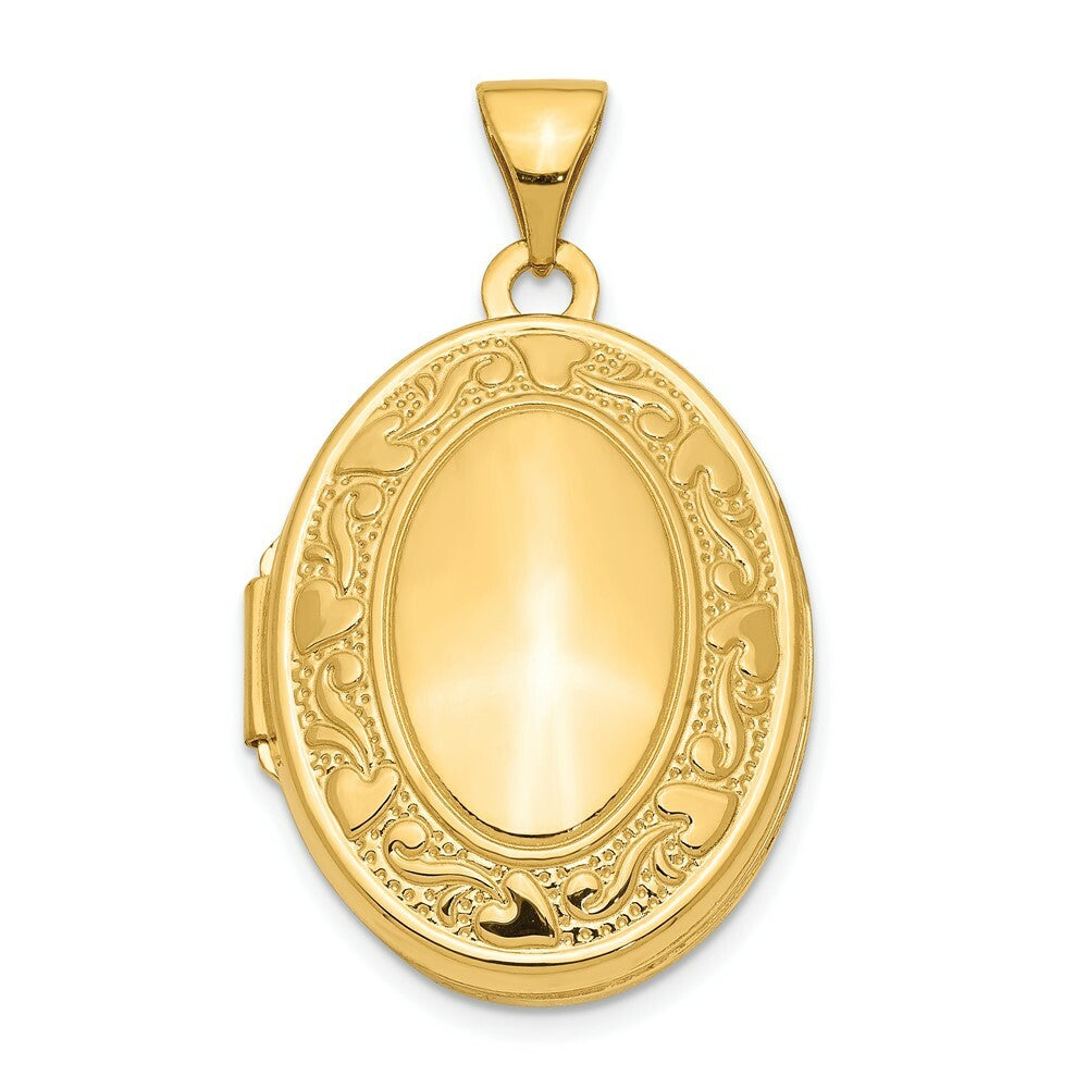 14K Yellow Gold Yellow Gold Oval Locket 30x21mm
