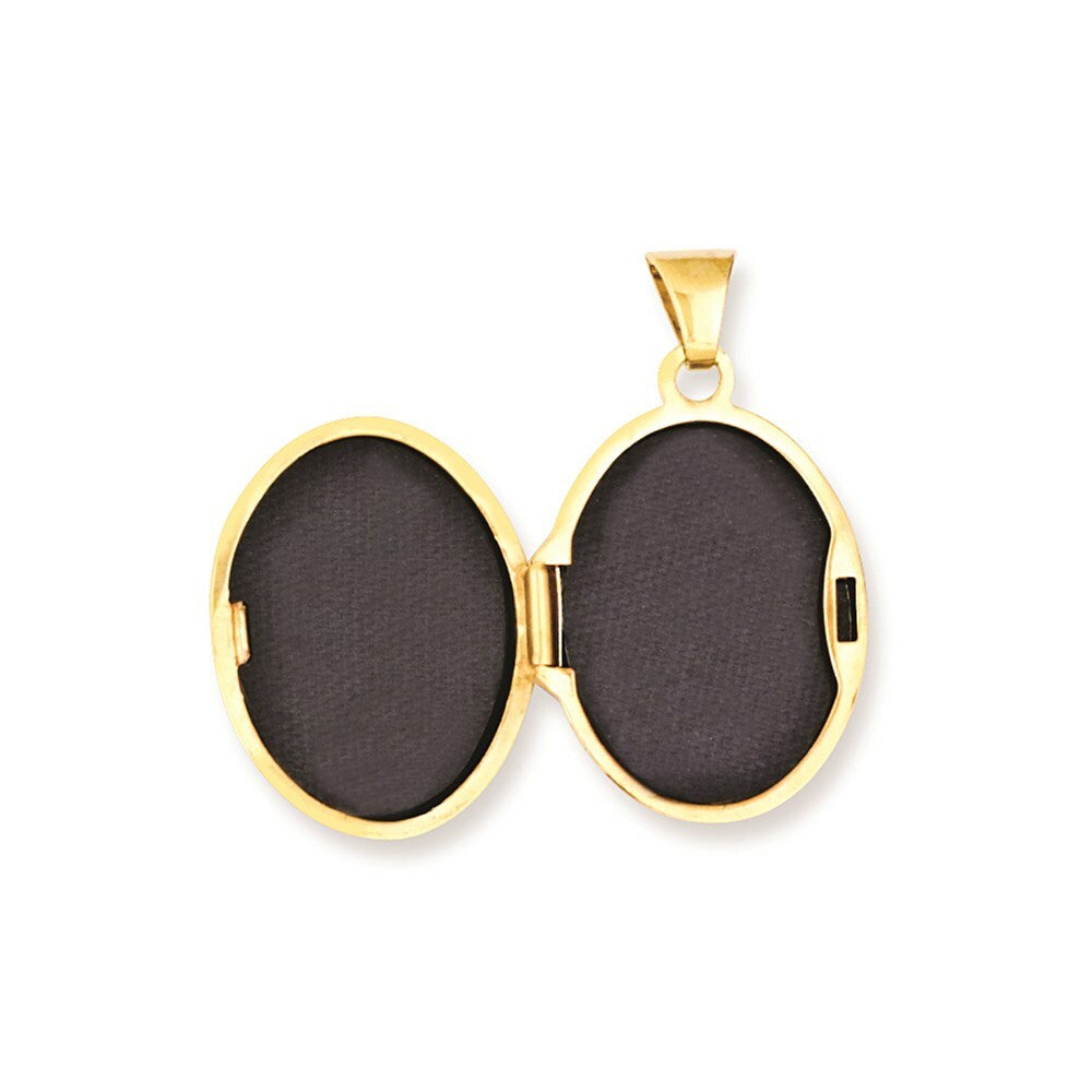 14K Yellow Gold Footprints Locket 25x17mm
