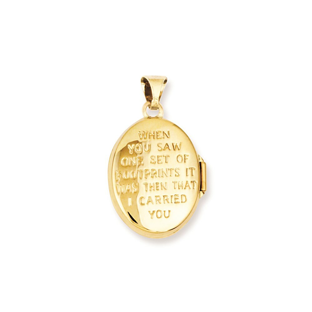 14K Yellow Gold Footprints Locket 25x17mm