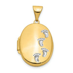 Load image into Gallery viewer, 14K Yellow Gold Footprints Locket 25x17mm
