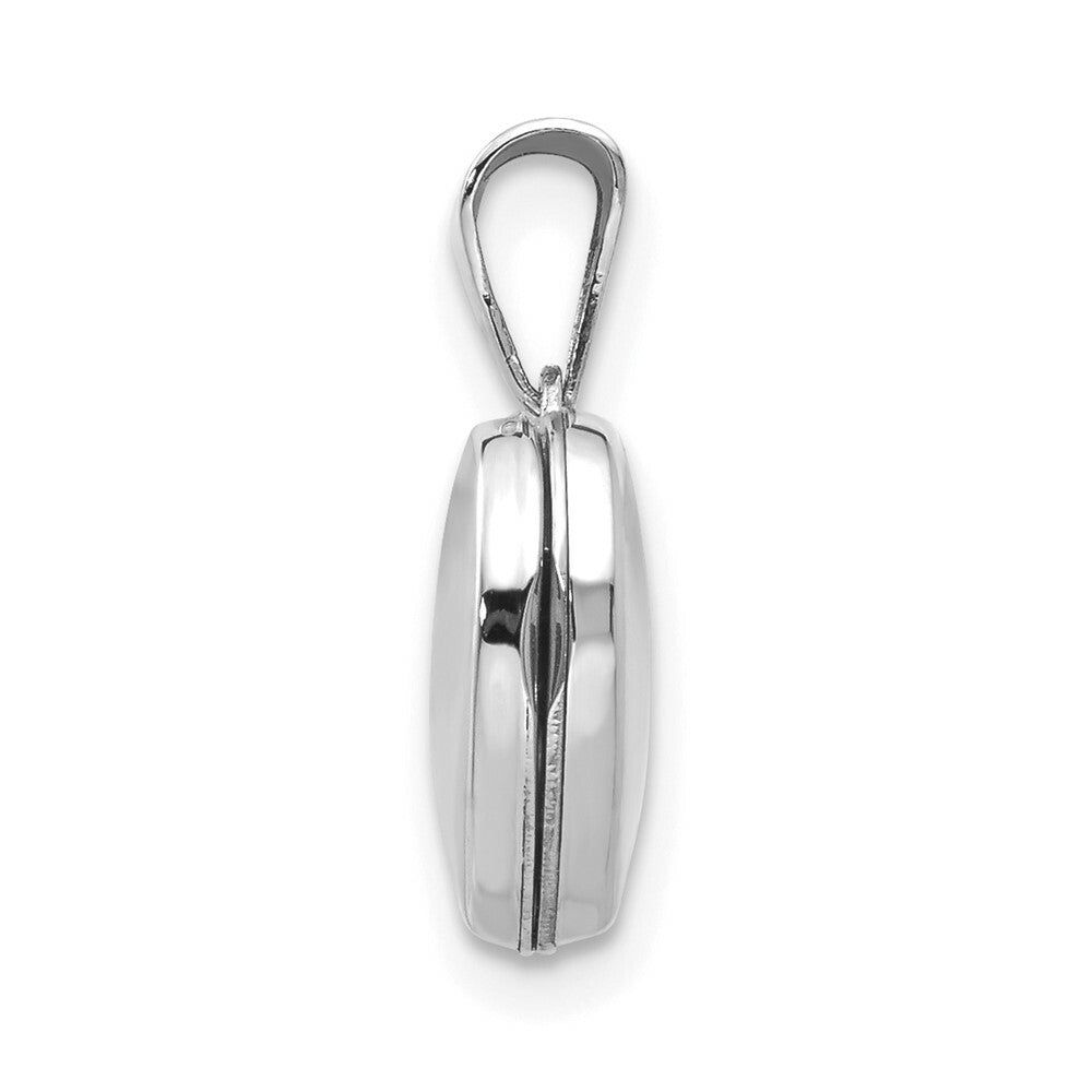 14K White Gold Polished Heart-Shaped Locket 15x10mm