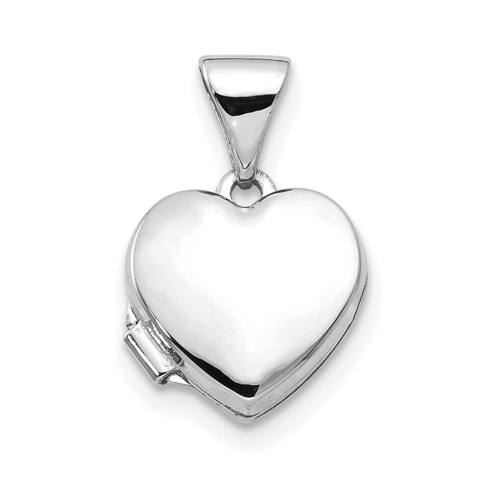 14K White Gold Polished Heart-Shaped Locket 15x10mm