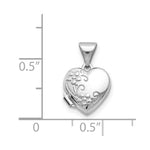 Load image into Gallery viewer, 14K White Gold Polished Heart-Shaped Floral Locket 15x10mm
