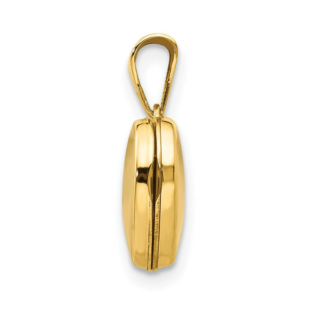 14K Yellow Gold Plain Heart Locket 15x10mm