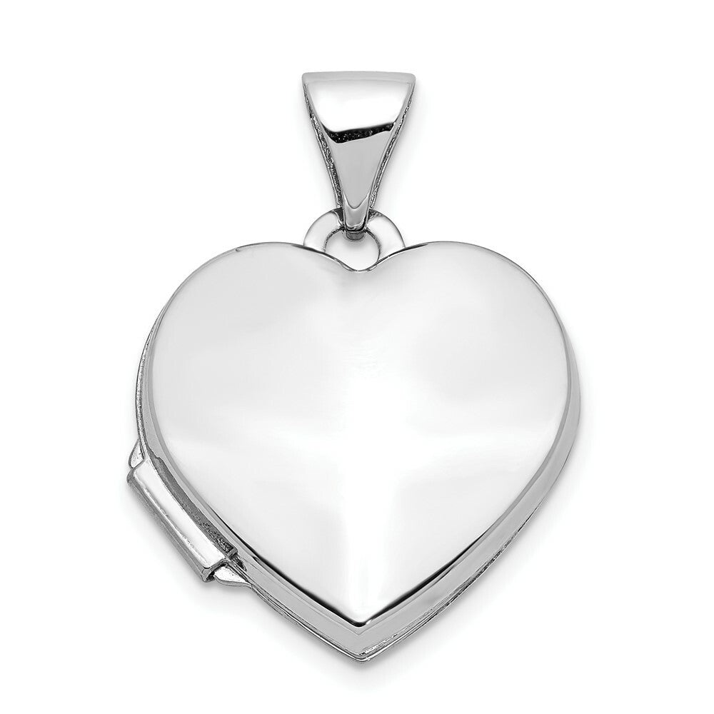 14K White Gold Polished Heart-Shaped Locket 21x15mm