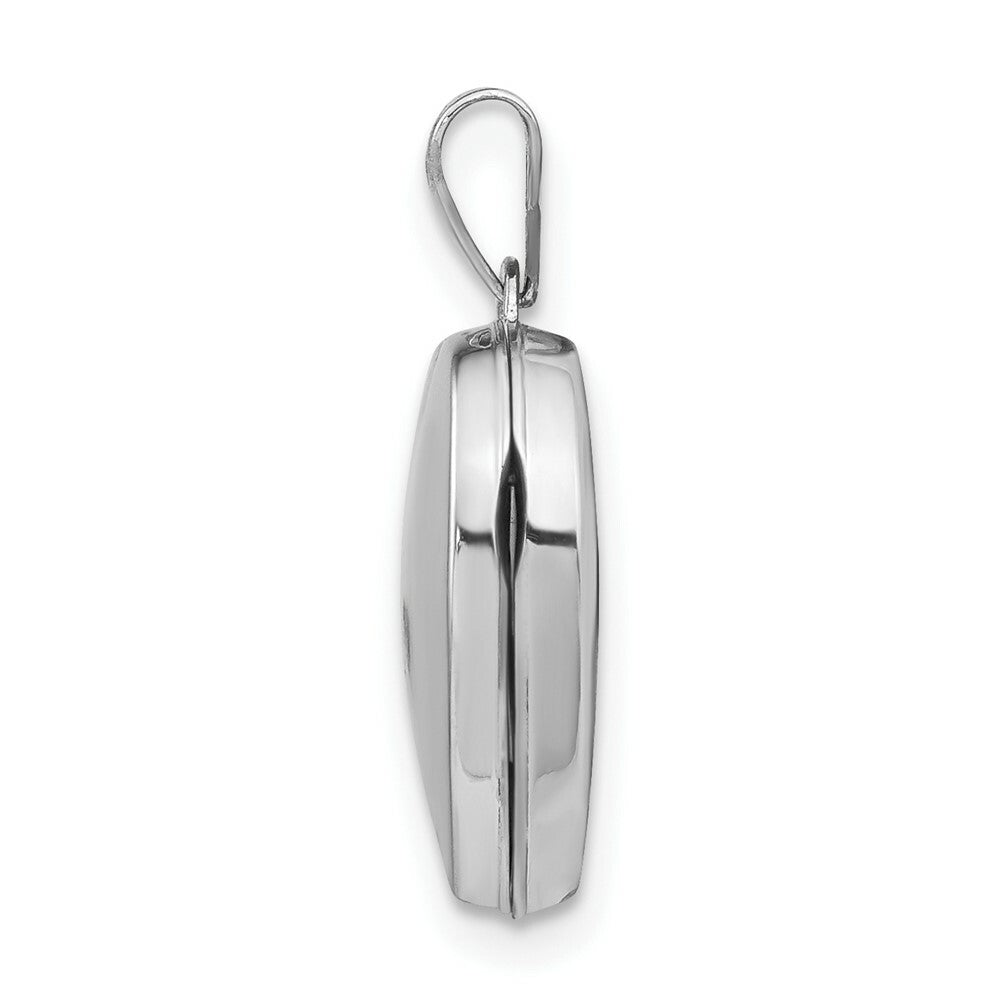 14K White Gold Polished Heart-Shaped Locket 21x15mm