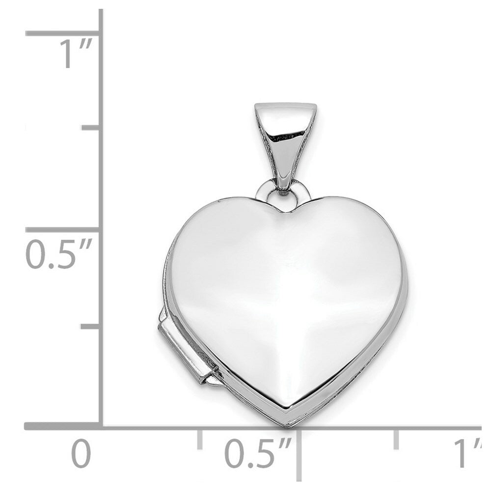 14K White Gold Polished Heart-Shaped Locket 21x15mm