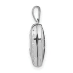 Load image into Gallery viewer, 14K White Gold Polished Heart-Shaped Reversible Floral Locket 21x16mm
