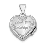 Load image into Gallery viewer, 14K White Gold Polished Heart-Shaped Reversible Floral Locket 21x16mm
