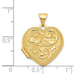 Load image into Gallery viewer, 14K Yellow Gold Scrolled Love you always Heart Locket 24x19mm
