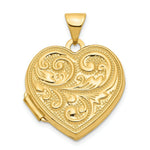 Load image into Gallery viewer, 14K Yellow Gold Scrolled Love you always Heart Locket 24x19mm
