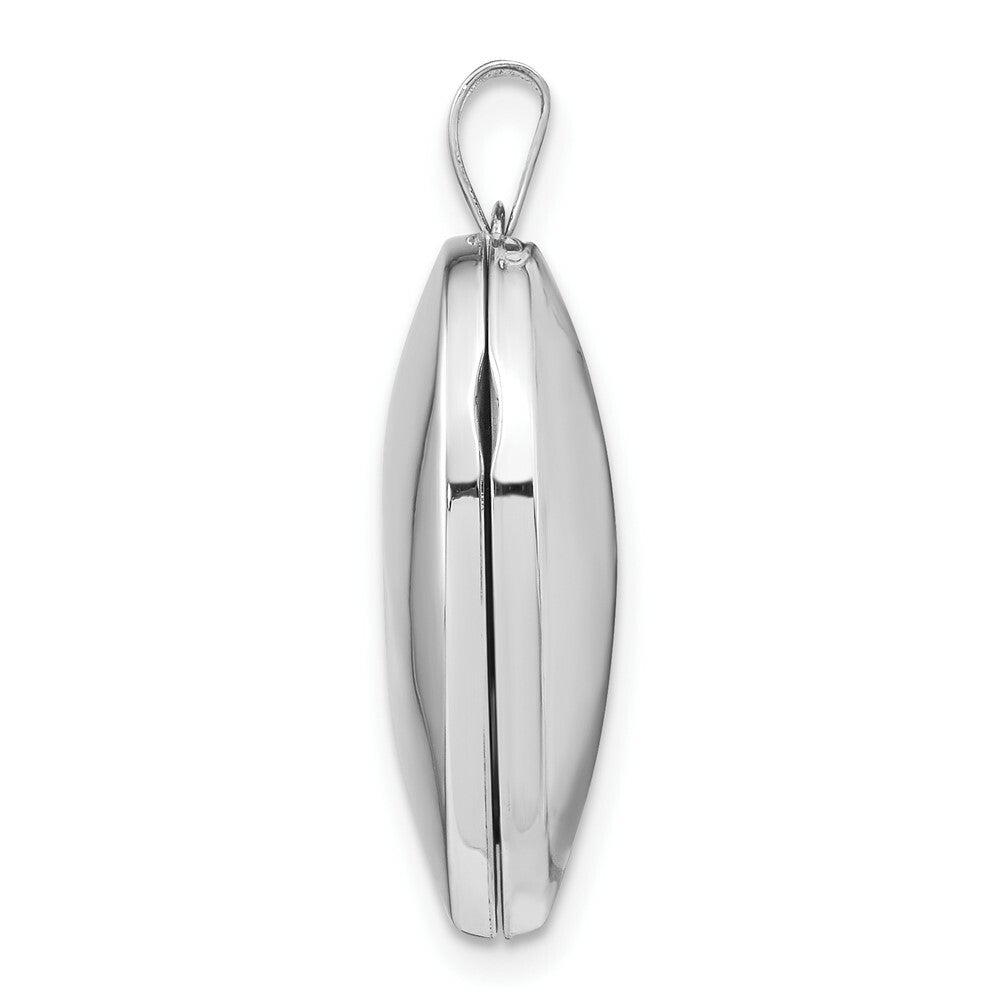 14K White Gold Polished Heart-Shaped Domed Locket 26x22mm