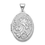 Load image into Gallery viewer, 14K White Gold Polished Reversible Love You Always Oval Locket 30x21mm
