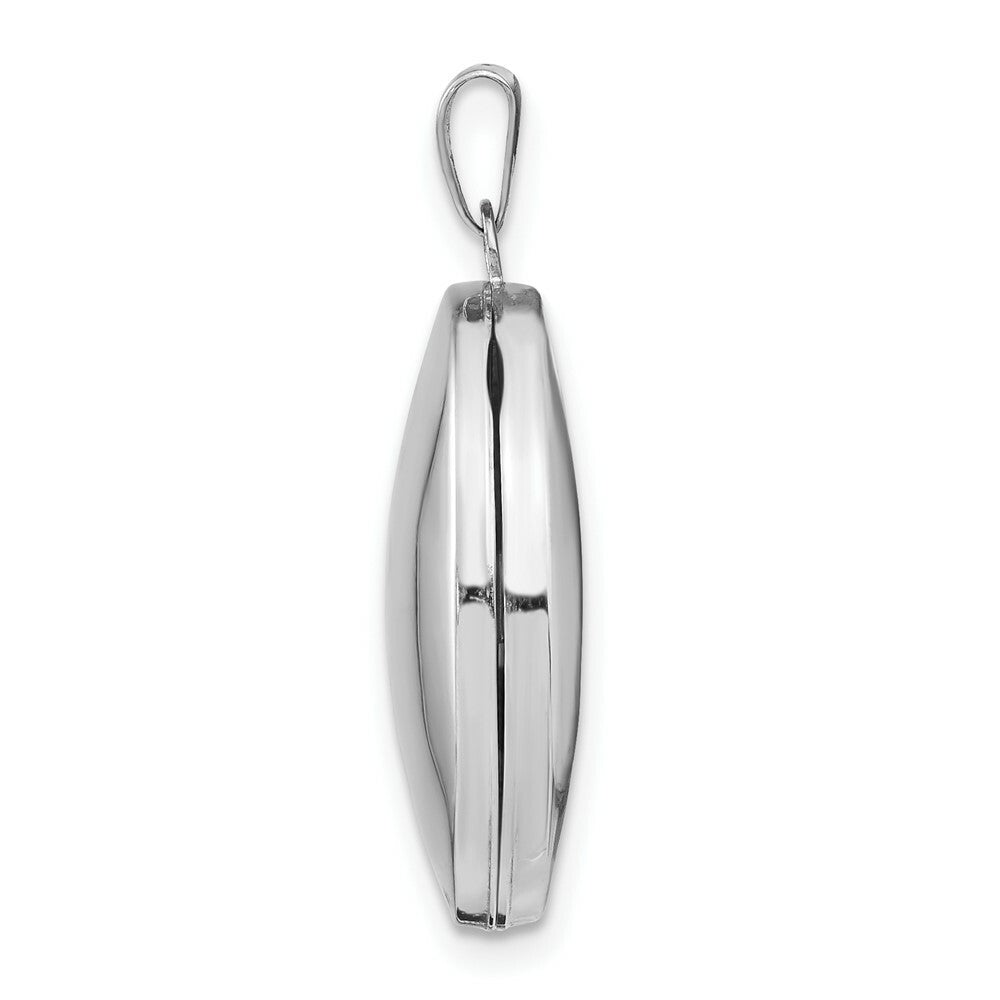 14K White Gold Polished Oval Locket 30x21mm