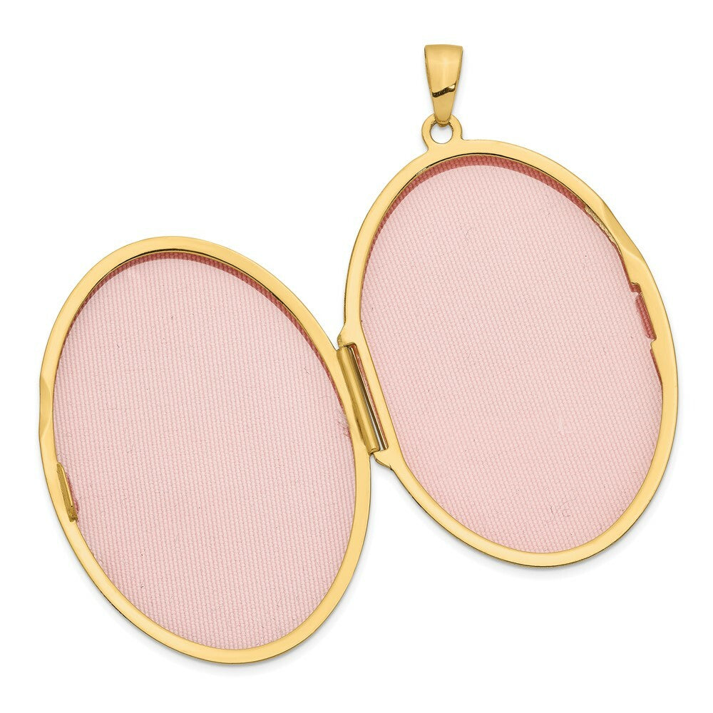 14K Yellow Gold Celtic Heart 38mm Oval Locket 47x38mm