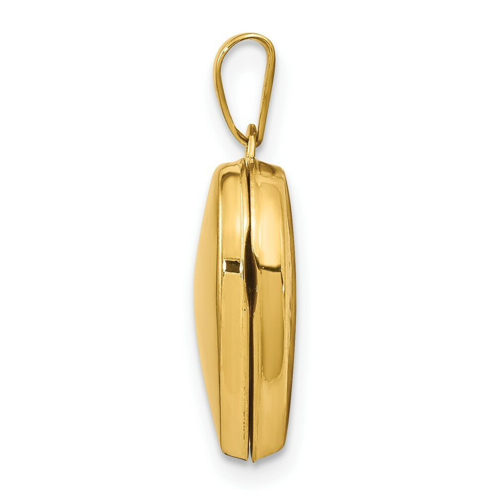 14K Yellow Gold Plain Heart Locket 20x15mm