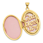 Load image into Gallery viewer, 14K Yellow Gold Guardian Angel with Diamond 26mm Oval Locket 34x26mm

