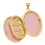 Load image into Gallery viewer, 14K Yellow Gold Guardian Angel with Diamond 26mm Oval Locket 34x26mm
