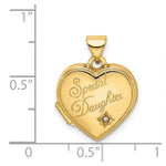 Load image into Gallery viewer, 14K Yellow Gold 15mm Heart Diamond Special Daughter Locket 21x16mm
