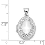 Load image into Gallery viewer, 14K White Gold 17mm Oval Embossed Border Locket 25x17mm
