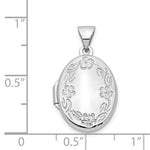 Load image into Gallery viewer, 14K White Gold 17mm Oval Leaf Floral Hand Engraved Locket 25x17mm
