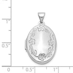 Load image into Gallery viewer, 14K White Gold 21mm Oval Leaf Floral Scroll Border H/Eng Locket 30x21mm

