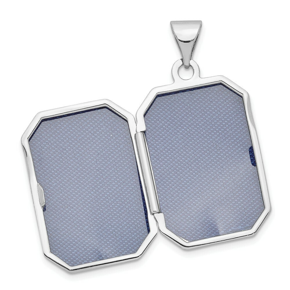 14K White Gold 20mm Book Scroll Border Locket 28x20mm