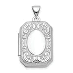 Load image into Gallery viewer, 14K White Gold 20mm Book Scroll Border Locket 28x20mm
